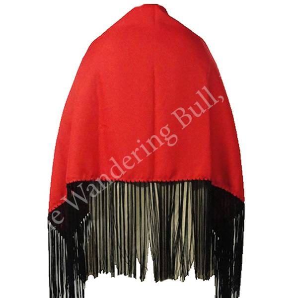 Stock Dance Shawl Red with Black Fringe