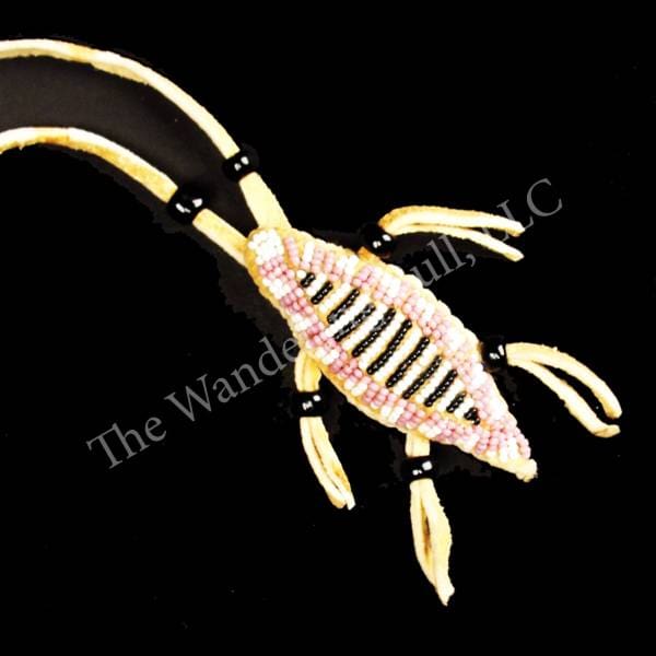 Reproduction Lizard Fetish Necklace Pink/White/Black