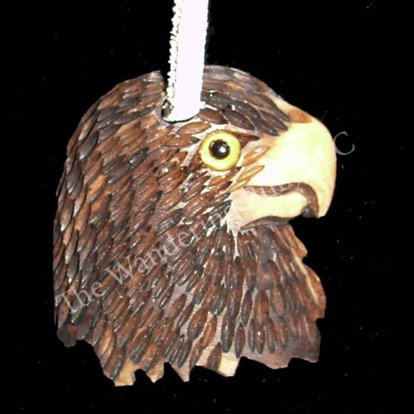 Carved Bone Eagle Pendant Necklace