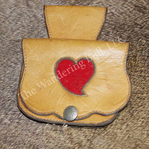 Leather Belt Pouch – Heart Inset