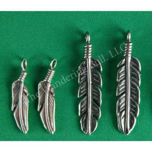 Sterling Silver Feather Pendants - Pair