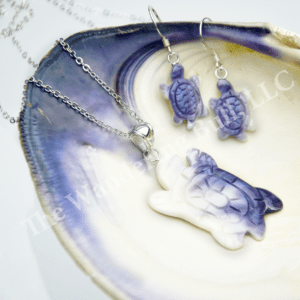 Wampum Turtle Necklace and Earring Set