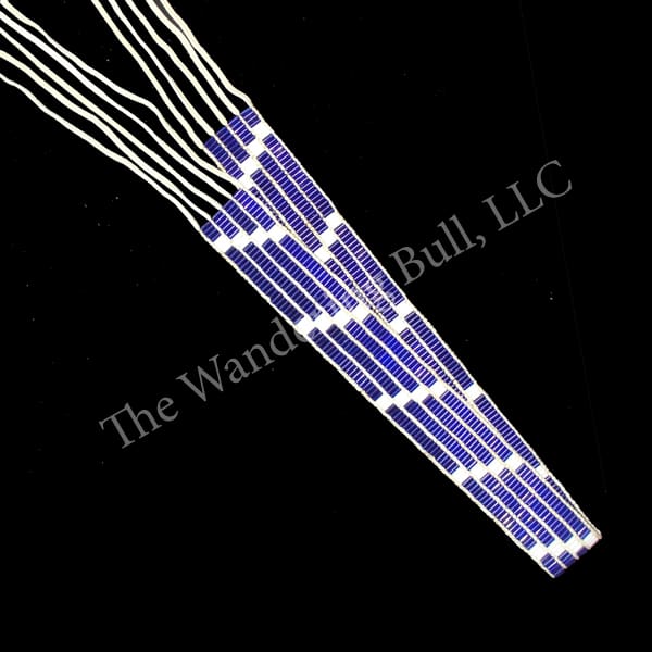 Wampum Belt – 4 Row Cobalt Glass – 33 inch