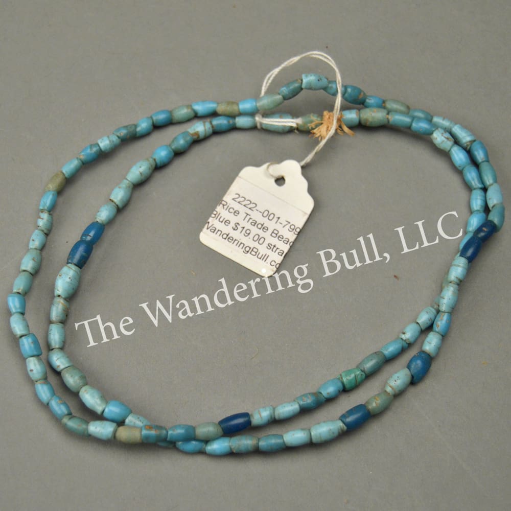 Rice Trade Beads – Blue – By the strand