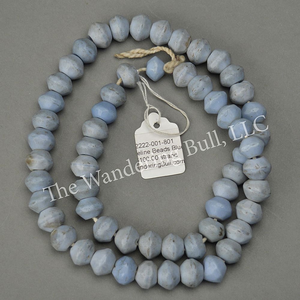 Blue Russian Trade Beads – Blue Vaseline Strand