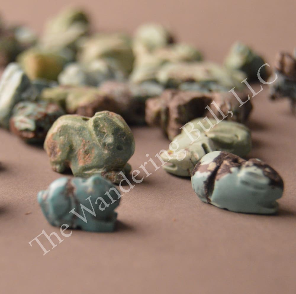 Turquoise Rabbit Fetish Beads – Pair