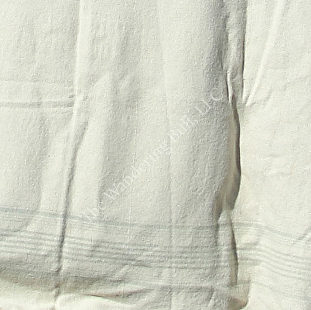 Wool Blanket – White w/Green Stripes