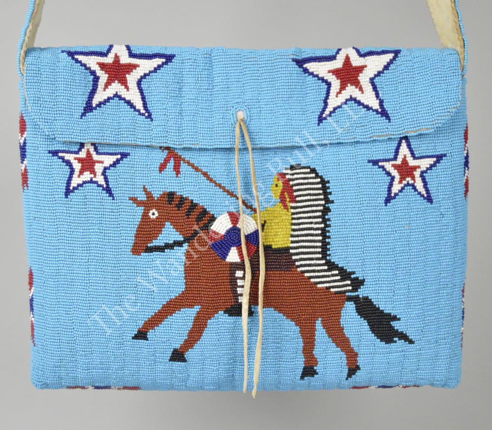 Bag – Beaded Pictorial Plains Warrior on Horse