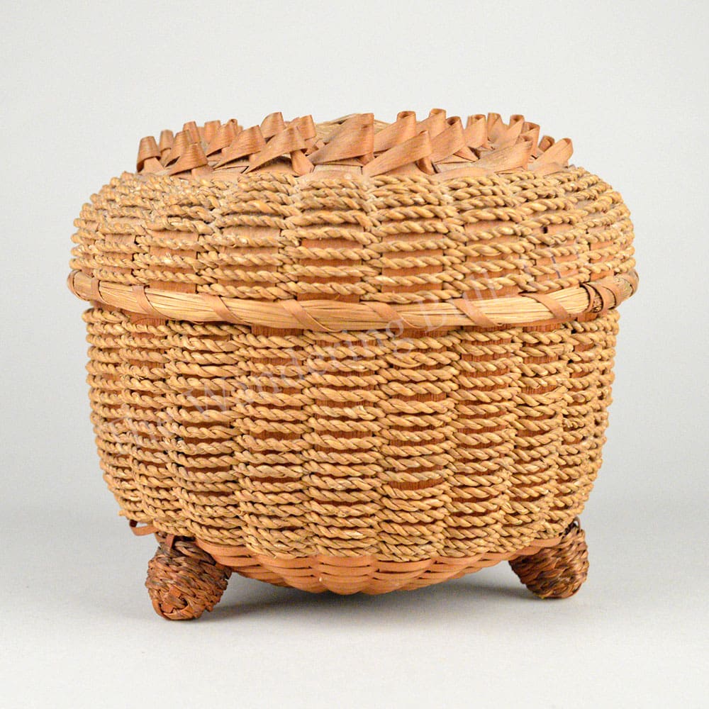 Antique Ash & Twisted Rush Footed Basket