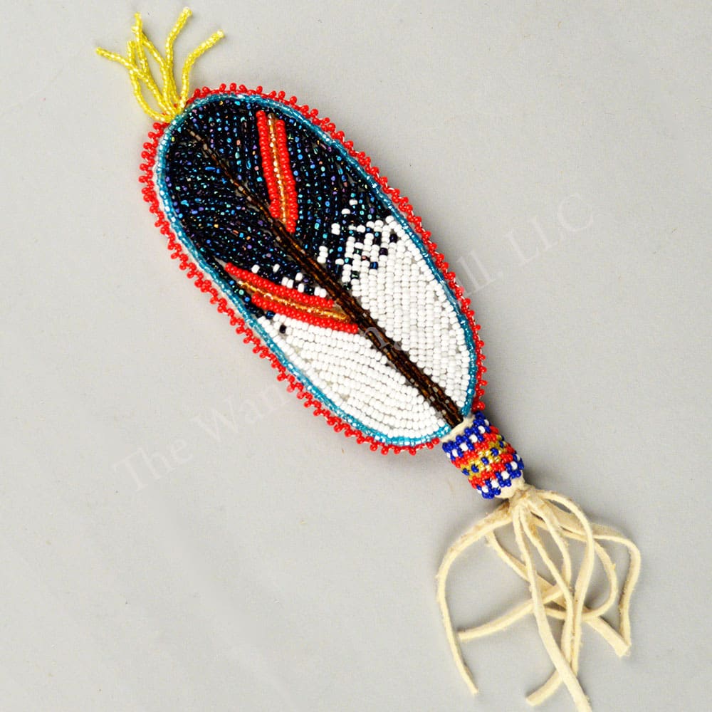 Barrette Beaded Feather