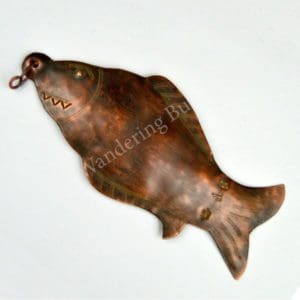 Pendant Stamped Copper Fish