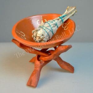 Ceramic bowl smudge set with sage stick