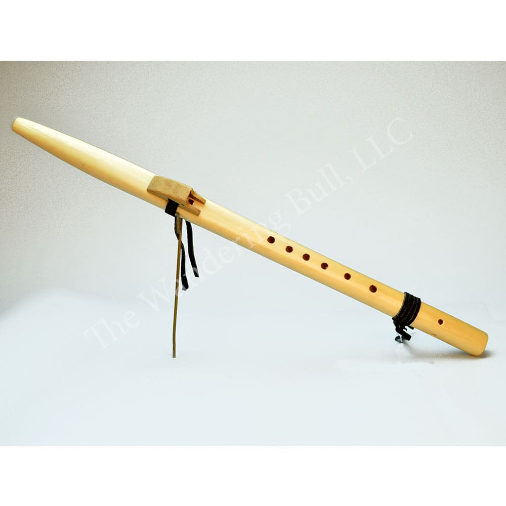 Flute Pine with Black Leather Lacing