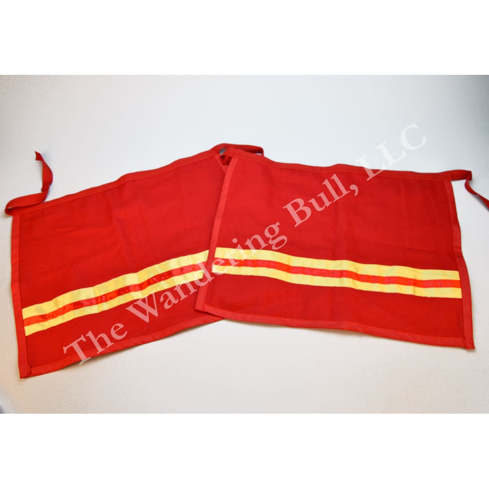 Aprons – Red Wool Yellow Red Ribbon