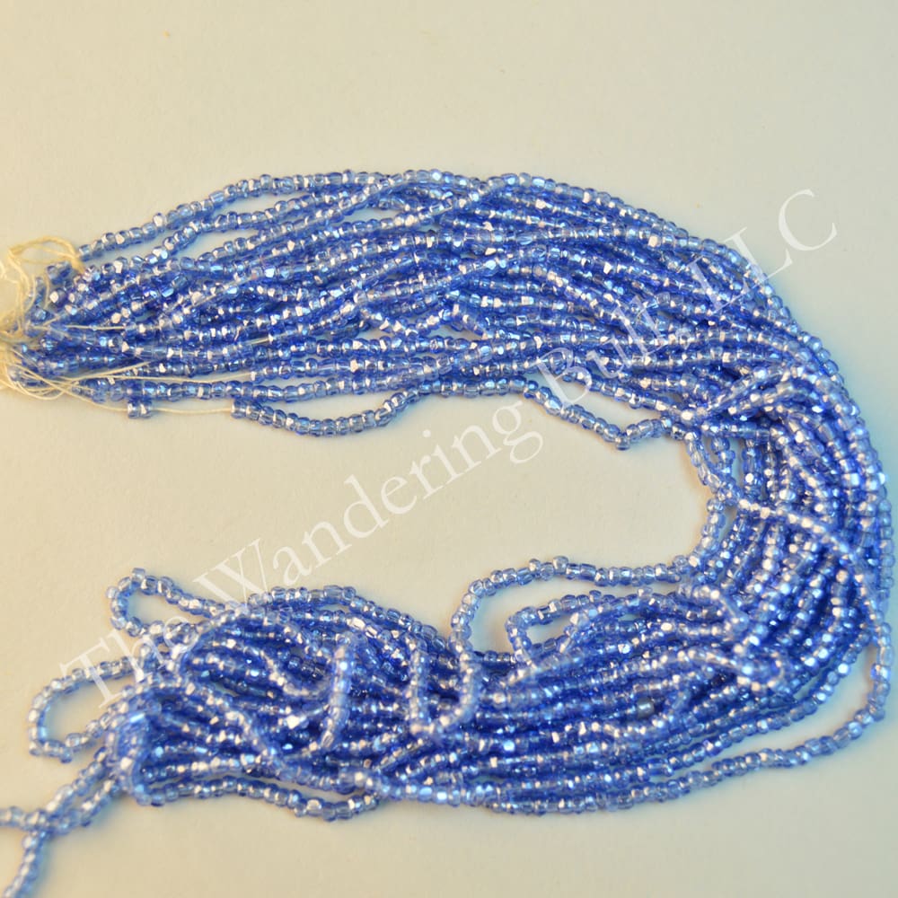 Antique Seed Bead 11/0 Translucent Blue Lavender Cuts