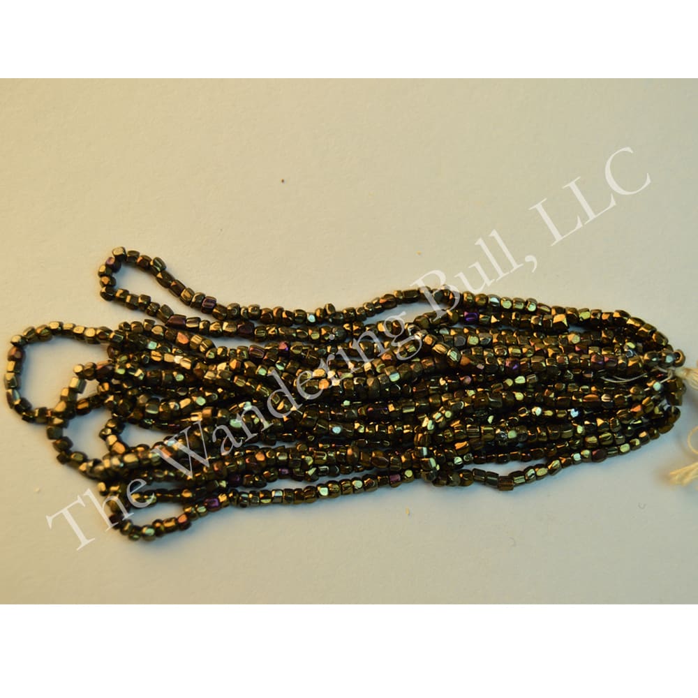Antique Seed Bead 11/0 Metallic Black Gold