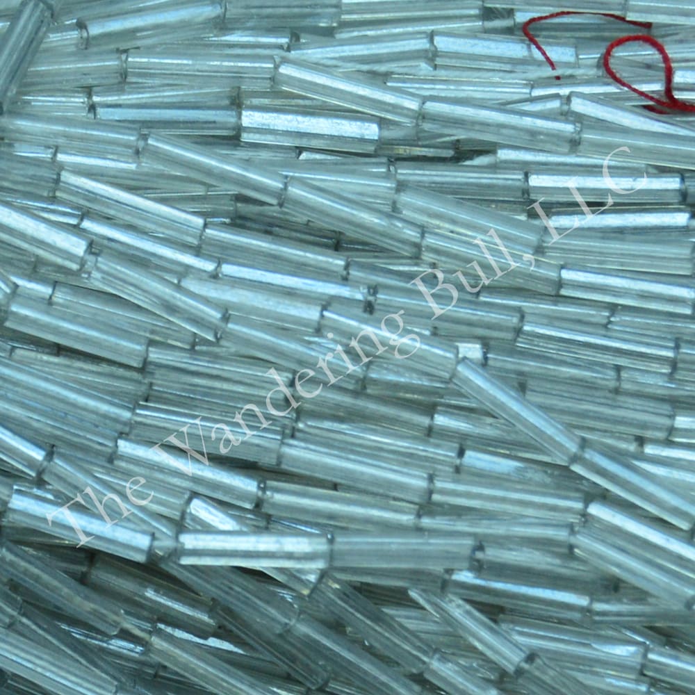 Antique Bugle Beads 8mm Clear