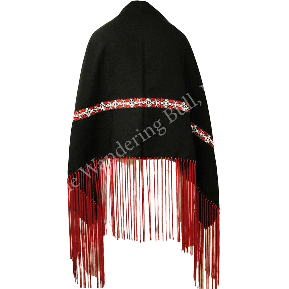 Ready Made Mini Dance Shawl Black with Red