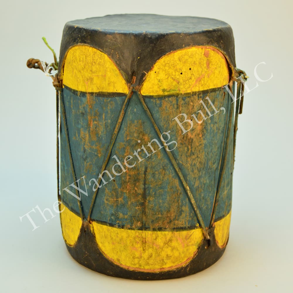 Drum Taos Style Blue and Yellow