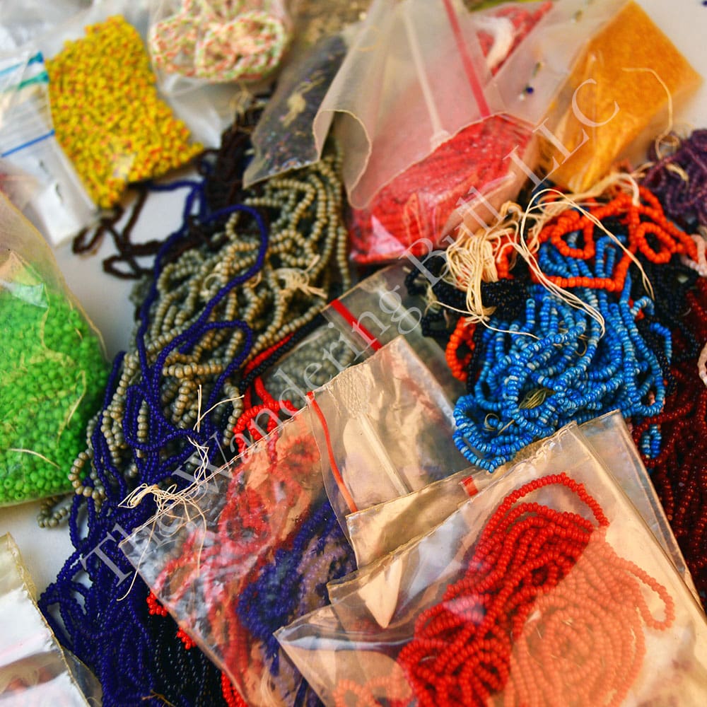 Bead Lot – Mixed Seed Beads Stripes Star Sequins