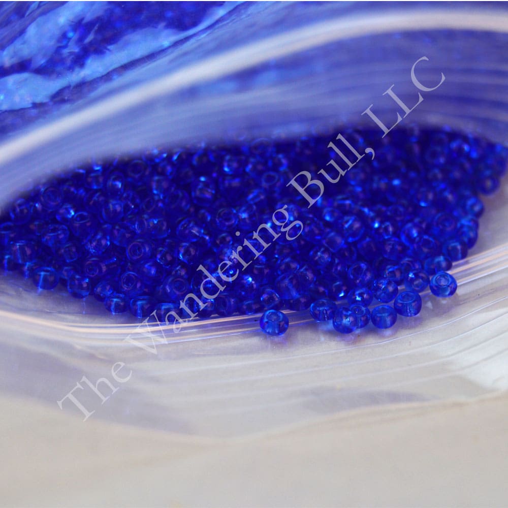 Bead Lot 10/0 Clear Blue Seed Beads
