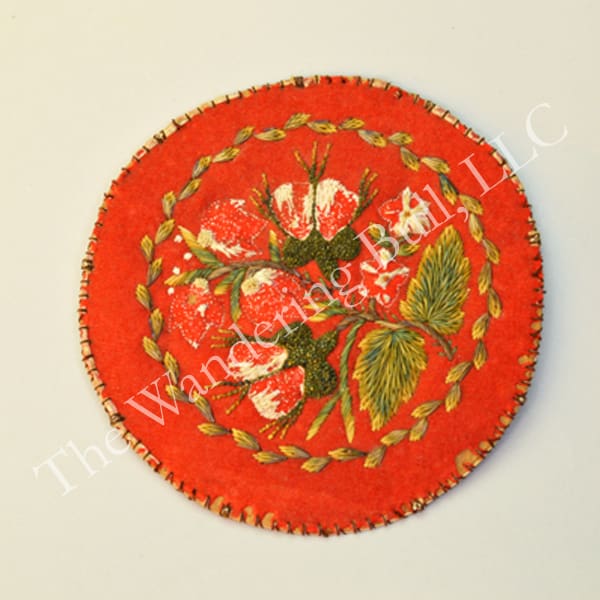 Huron Moose Hair Embroidered Disc