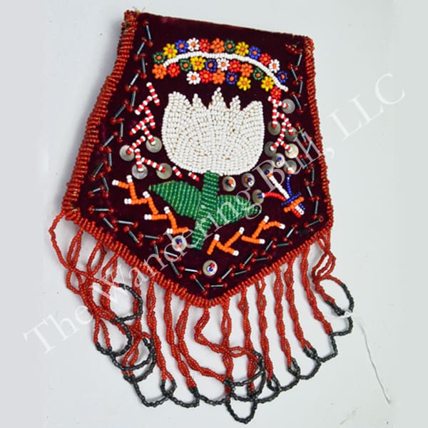 Bag Beaded Velvet Iroquois Style