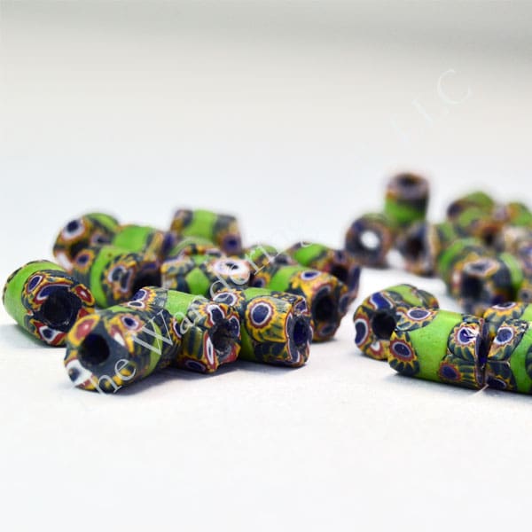 Trade Beads Venetian Millefiori Small Green