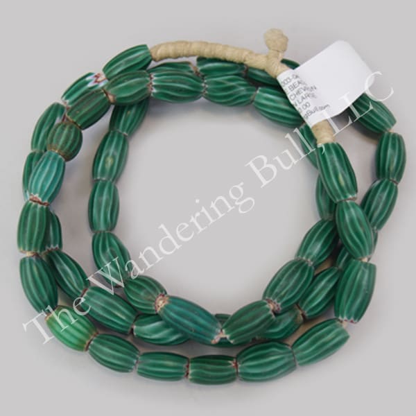 Trade Beads – Chevron Green Melon