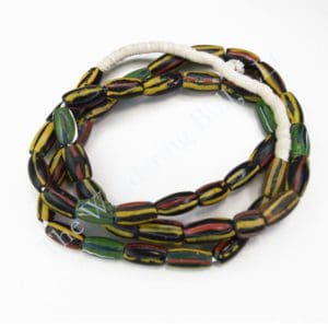 Trade Beads Black & Green Striped
