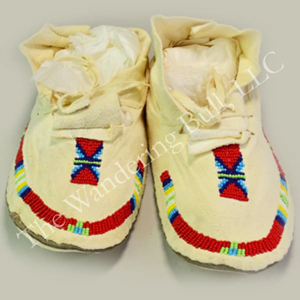 Moccasins Partial Beaded Leather Soles