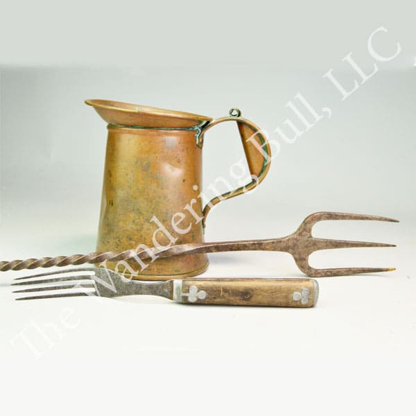 Copper Mug & Metal Fork Set