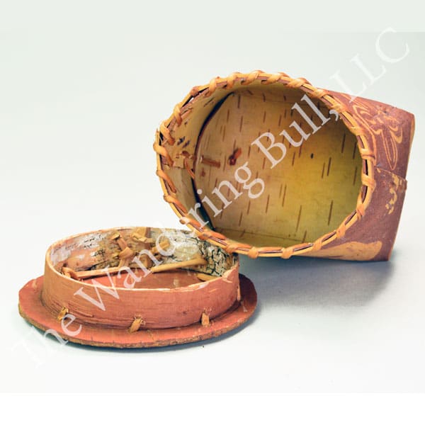 Container Birchbark with Etched Turtles