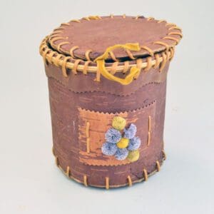 Birchbark Container with Moose Hair Tufting