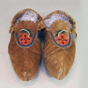 Cree style beaded moosehide moccasins.