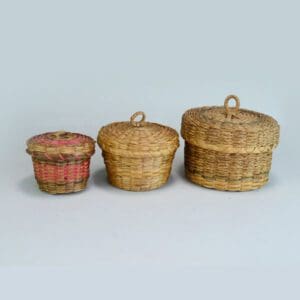 Set of three ash and sweetgrass backets.